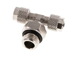 Conector Latón Niquelado en T 6x4 & G1/4'' Rosca Macho Giratoria [2 piezas]