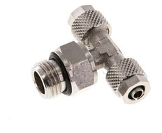Conector Latón Niquelado en T 6x4 & G1/4'' Rosca Macho Giratoria [2 piezas]