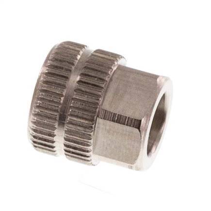 Tuerca de Latón Niquelado 4,3x3mm (M7x0,75) [20 piezas]