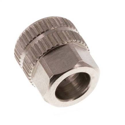 Tuerca de Latón Niquelado 4,3x3mm (M7x0,75) [20 piezas]