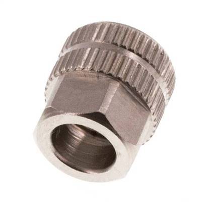 Tuerca de Latón Niquelado 4,3x3mm (M7x0,75) [20 piezas]