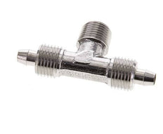 Racor rápido en T de acero inoxidable 1.4404 de 6x4 y R1/8'' con rosca macho