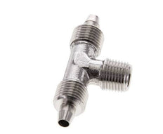 Racor rápido en T de acero inoxidable 1.4404 de 6x4 y R1/8'' con rosca macho