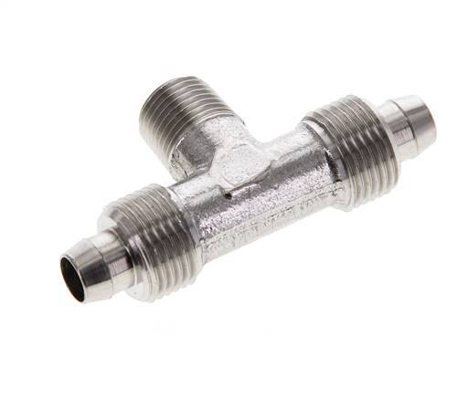 Racor rápido en T de acero inoxidable 1.4404 de 8x6 y R1/8'' con rosca macho