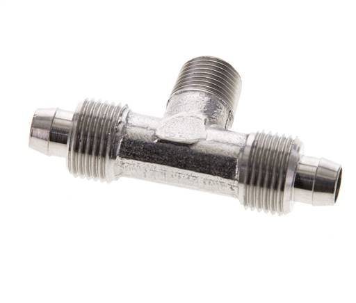 Racor rápido en T de acero inoxidable 1.4404 de 8x6 y R1/8'' con rosca macho