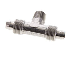 Racor rápido en T de acero inoxidable 1.4404 de 8x6 y R1/8'' con rosca macho