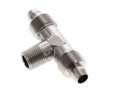 Racor rápido en T de acero inoxidable 1.4404 de 8x6 y R1/8'' con rosca macho