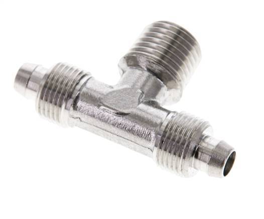 Racor rápido en T de acero inoxidable 1.4404 de 8x6 y R1/4'' con rosca macho