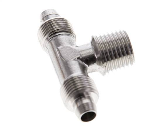 Racor rápido en T de acero inoxidable 1.4404 de 8x6 y R1/4'' con rosca macho