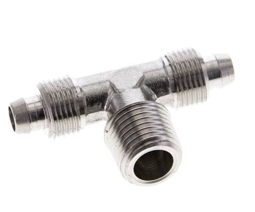 Racor rápido en T de acero inoxidable 1.4404 de 8x6 y R1/4'' con rosca macho