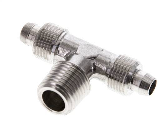 Racor rápido en T de acero inoxidable 1.4404 de 8x6 y R1/4'' con rosca macho