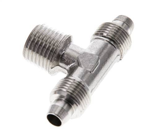 Racor rápido en T de acero inoxidable 1.4404 de 8x6 y R1/4'' con rosca macho