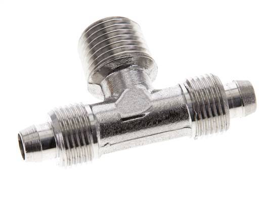 Racor rápido en T de acero inoxidable 1.4404 de 8x6 y R1/4'' con rosca macho
