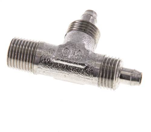 6x4 & R1/8'' Acero inoxidable 1.4305 Racor en T de ángulo recto con rosca macho