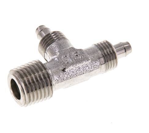 6x4 & R1/4'' Acero inoxidable 1.4305 Racor en T de ángulo recto con rosca macho