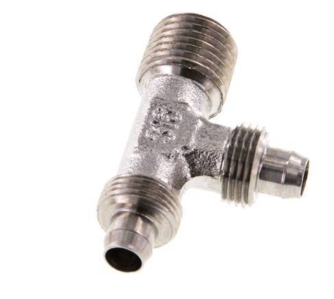 Racor en T en ángulo recto con rosca macho de acero inoxidable 1.4305 de 8x6 y R1/4
