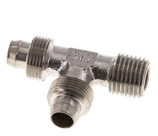 10x8 & R1/4'' Acero inoxidable 1.4305 Racor en T en ángulo recto con rosca macho