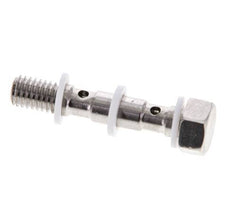 Perno banjo de acero inoxidable de 2 vías con rosca macho M5 PTFE L27mm