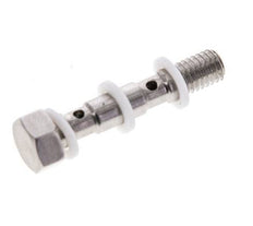 Perno banjo de acero inoxidable de 2 vías con rosca macho M5 PTFE L27mm