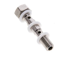 Perno banjo de acero inoxidable de 2 vías con rosca macho M5 PTFE L27mm