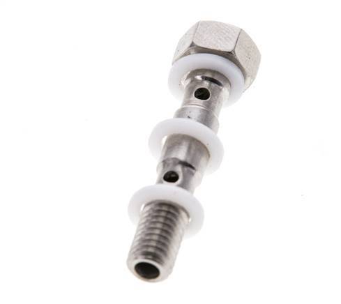 Perno banjo de acero inoxidable de 2 vías con rosca macho M5 PTFE L27mm