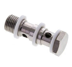 Perno banjo de acero inoxidable de 2 vías con rosca macho G1/4'' PTFE L42mm
