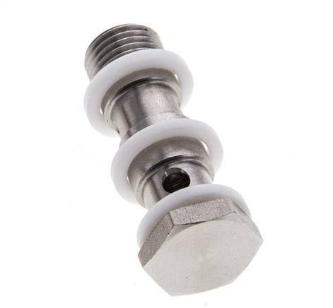 Perno banjo de acero inoxidable de 2 vías con rosca macho G1/4'' PTFE L42mm