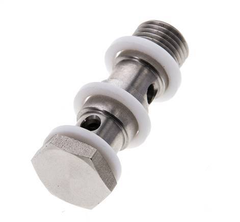 Perno banjo de acero inoxidable de 2 vías con rosca macho G1/4'' PTFE L42mm