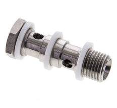 Perno banjo de acero inoxidable de 2 vías con rosca macho G1/4'' PTFE L42mm