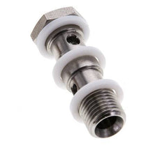 Perno banjo de acero inoxidable de 2 vías con rosca macho G1/4'' PTFE L42mm