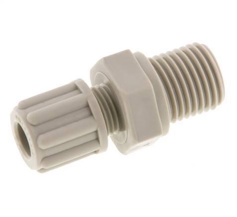 Accesorio de compresión recto de PP de 6x4mm y G1/4'' con rosca macho 10 bar [2 piezas]