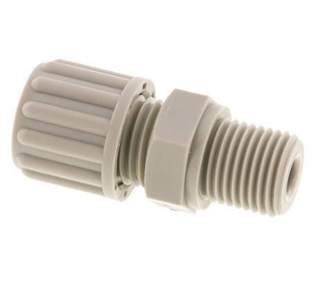 Racor de compresión recto de PP 8x6 mm y G1/4'' con rosca macho 10 bar