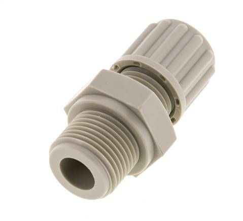 Racor de compresión recto de PVDF de 6x4 mm y G1/4'' con rosca macho 10 bar