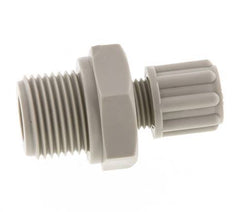 Racor de compresión recto de PVDF 8x6 mm y G1/4'' con rosca macho 10 bar