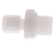 Racor de compresión recto de PVDF de 6x4 mm y G3/8'' con rosca macho 10 bar