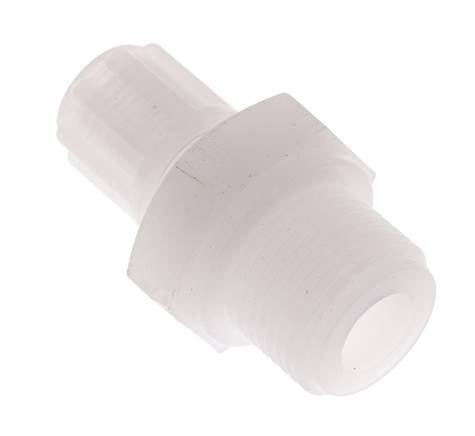 Racor de compresión recto de PVDF de 6x4 mm y G3/8'' con rosca macho 10 bar