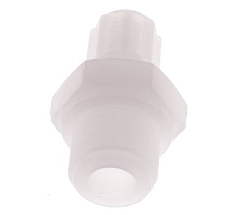 Racor de compresión recto de PVDF de 6x4 mm y G3/8'' con rosca macho 10 bar