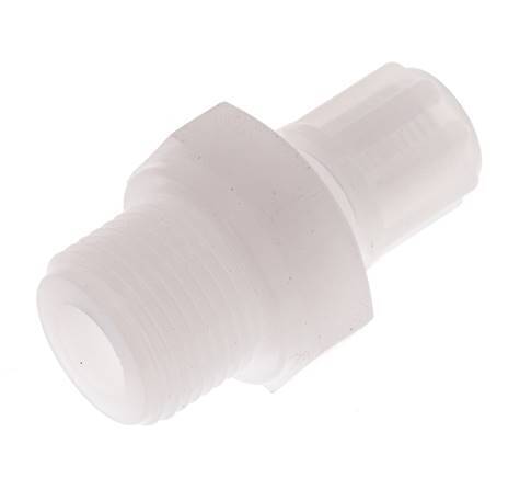 Racor de compresión recto de PVDF de 6x4 mm y G3/8'' con rosca macho 10 bar