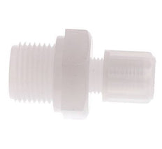 Racor de compresión recto de PVDF de 6x4 mm y G3/8'' con rosca macho 10 bar