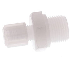 Racor de compresión recto de PVDF 10x8 mm y G3/8'' con rosca macho 10 bar