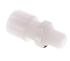 Racor de compresión recto de PVDF 10x8 mm y G3/8'' con rosca macho 10 bar