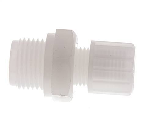 10x8mm & G1/2'' Racor de compresión recto de PVDF con rosca macho 10 bar