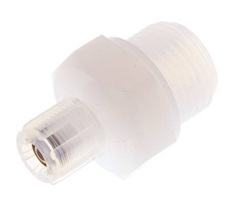 Accesorio de corte recto PFA de 6x4 mm y G1/2'' con roscas macho 10 bar