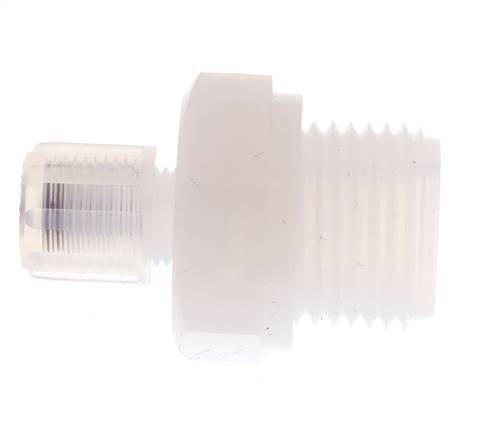 Accesorio de corte recto PFA de 6x4 mm y G1/2'' con roscas macho 10 bar