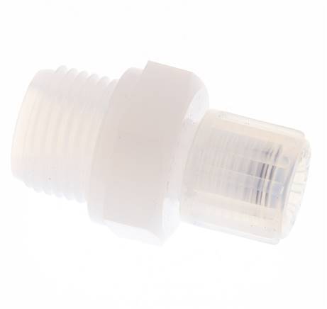 Racor de corte recto PFA 8x6 mm y G1/2'' con roscas macho 10 bar