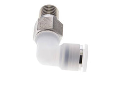 10mm x R1/4'' 90deg Elbow Push-in Fitting with Male Threads PA/Stainless Steel EPDM/PTFE Rotatable