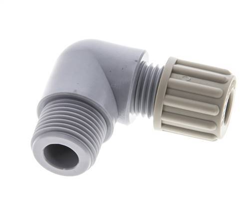 8x6mm & G3/8'' PA Elbow Compression Fitting with Male Threads 10 bar [2 Pieces]