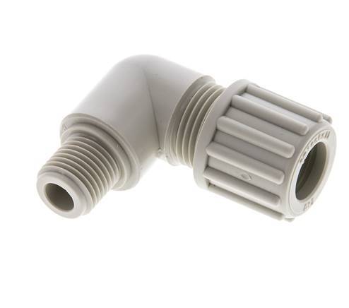 12x9mm & G1/4'' PP Elbow Compression Fitting with Male Threads 10 bar