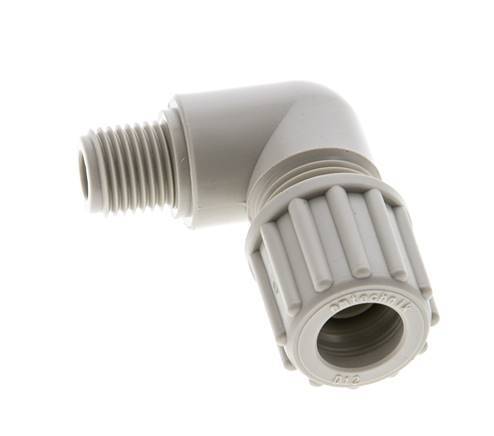 12x9mm & G1/4'' PP Elbow Compression Fitting with Male Threads 10 bar
