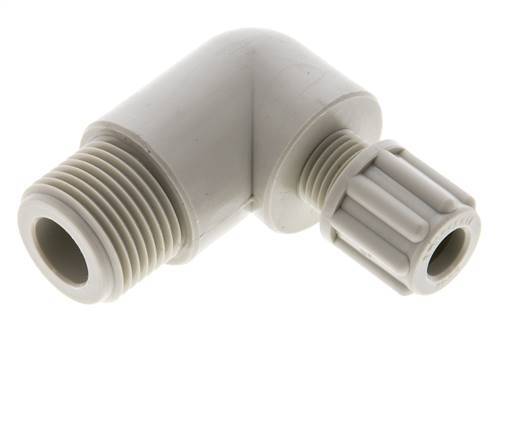 6x4mm & G3/8'' PP Elbow Compression Fitting with Male Threads 10 bar